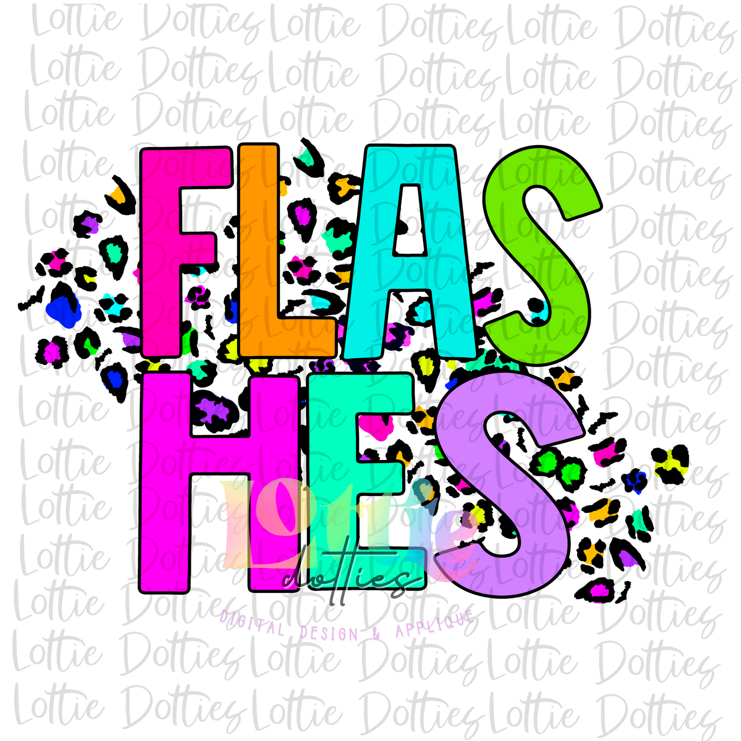 Flashes PNG - Flashes Sublimation - Mascot - Neon Leopard