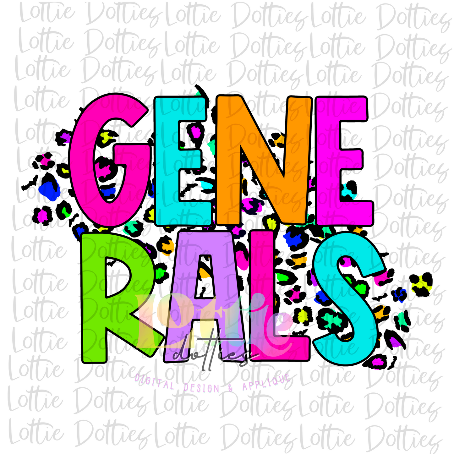 Generals Png - Generals Sublimation Design - Digital Download - Neon Leopard