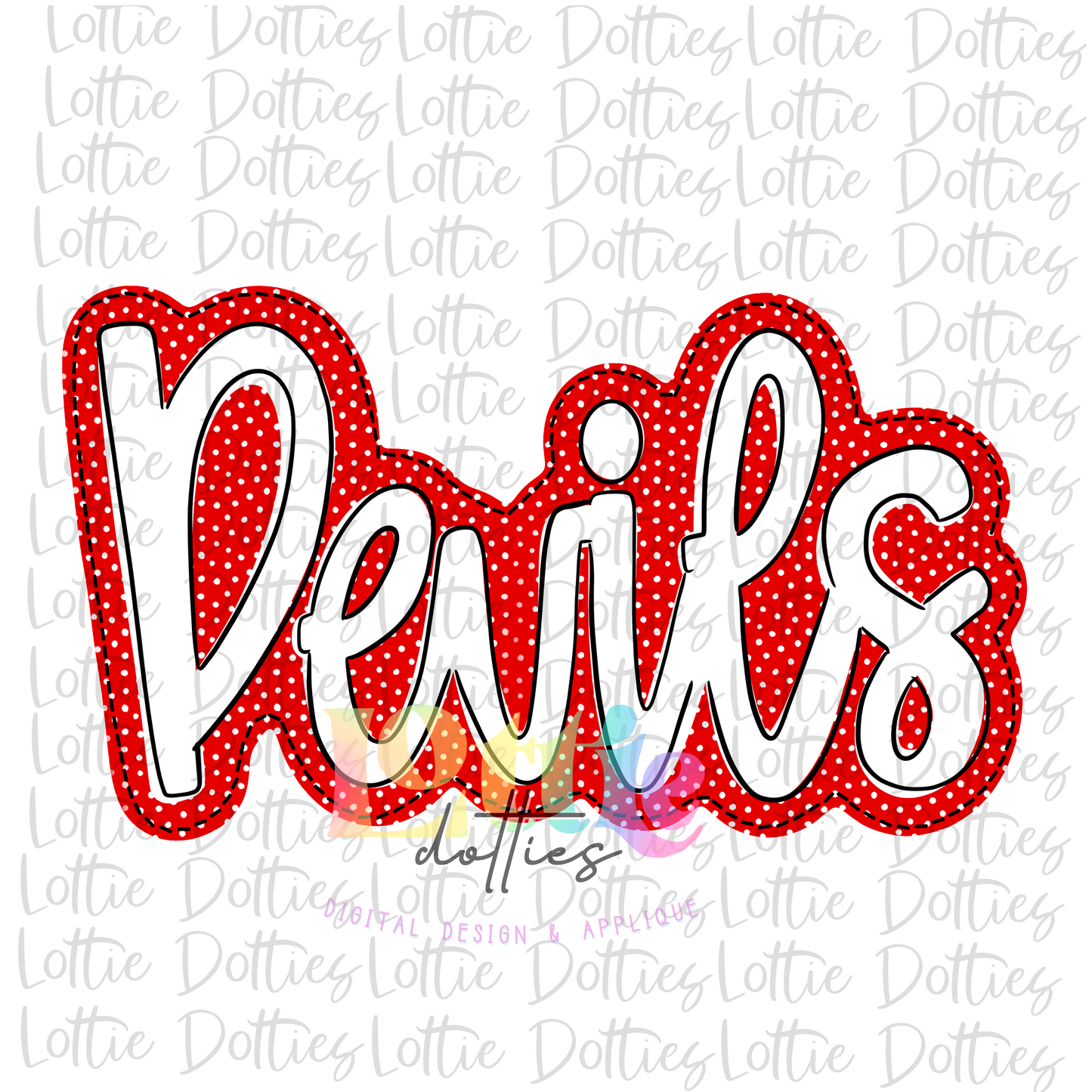 Devils Png - Baseball Sublimation Design - Digital Download - Red and White