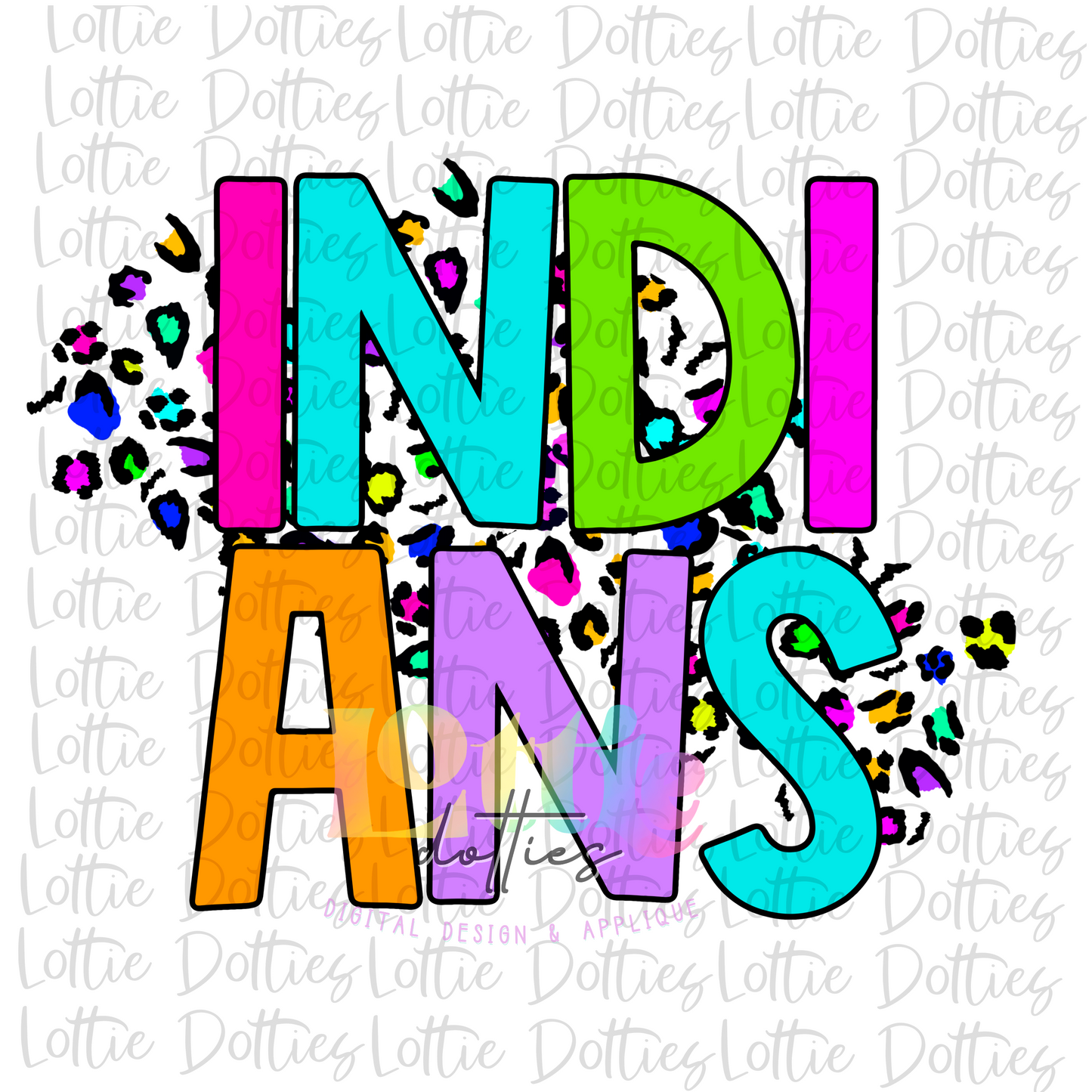 Indians PNG - Indians sublimation design - Digital Download - Neon Leopard Stack