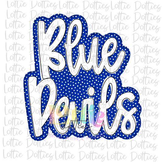 Blue Devils Png - Blue Devils Sublimation Design - Digital Download - Blue and White