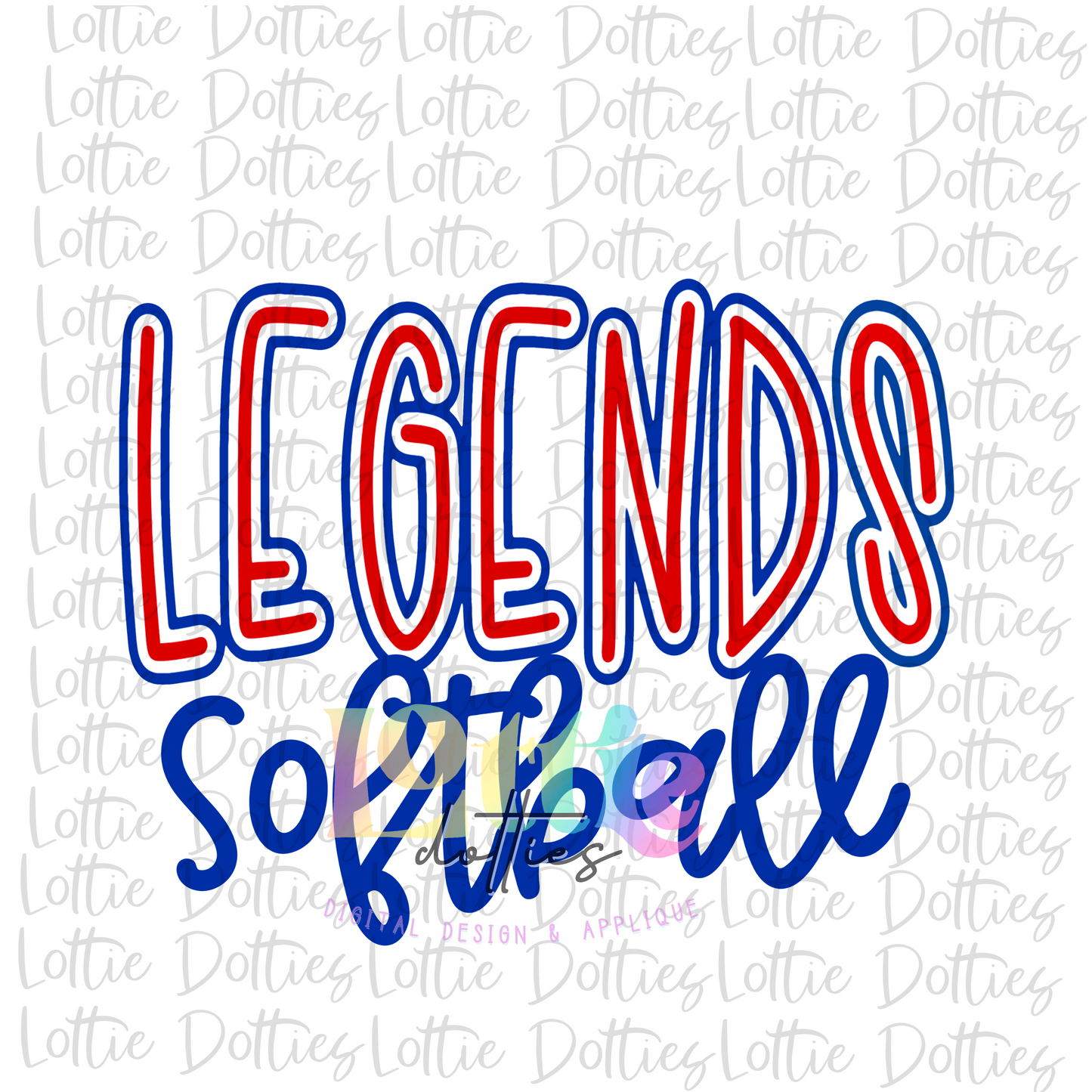 Legends Softball PNG - Legends Sublimation - Digital Download - Red and Royal
