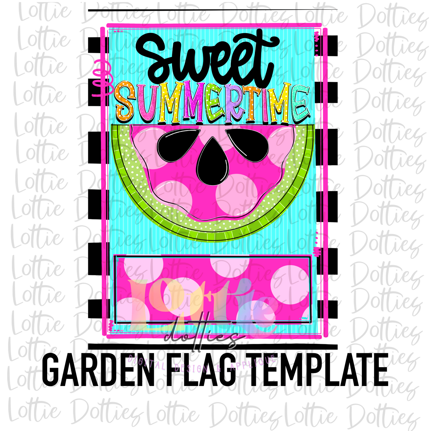 Watermelon Flag Png - Sweet Summertime Sublimation Design - Digital Download