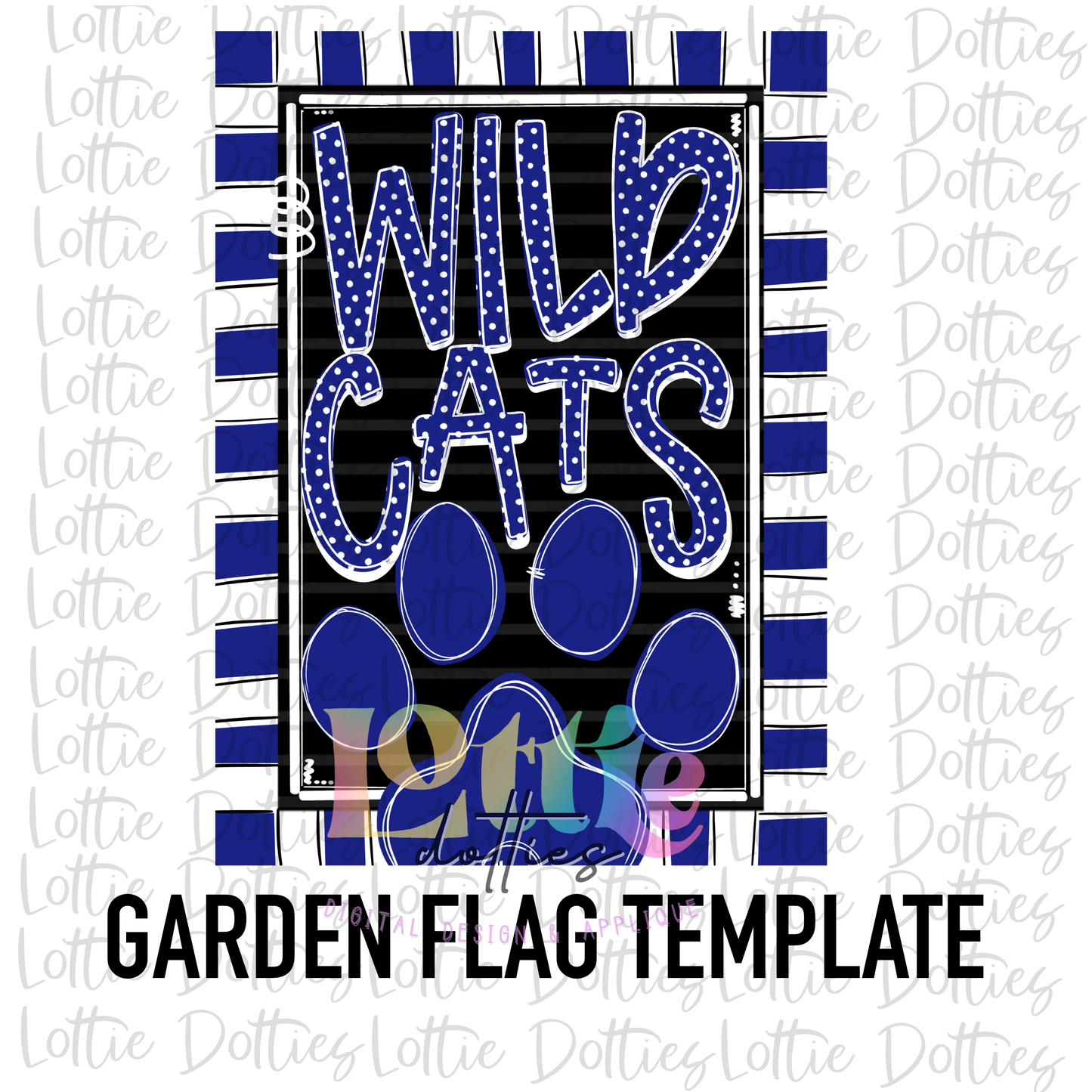 Wildcats Flag PNG - Wildcats - sublimation design - Digital Download - Blue