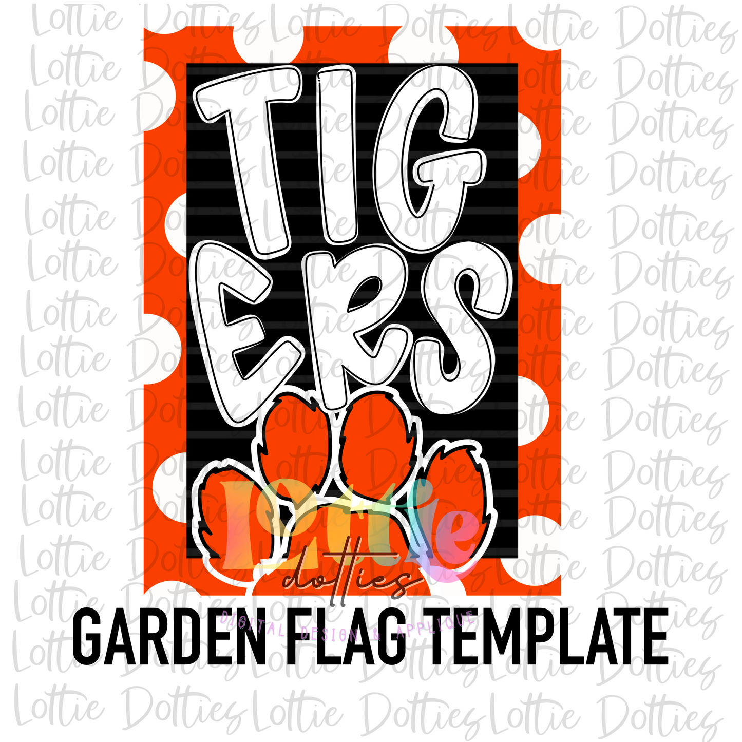 Tigers Flag - PNG - Tigers Paw Sublimation - Digital Download