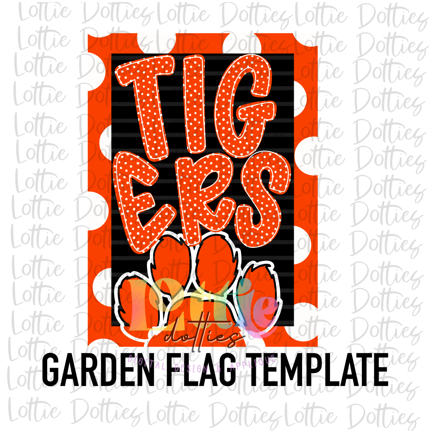 Tigers Flag - PNG - Tigers Paw Sublimation - Digital Download