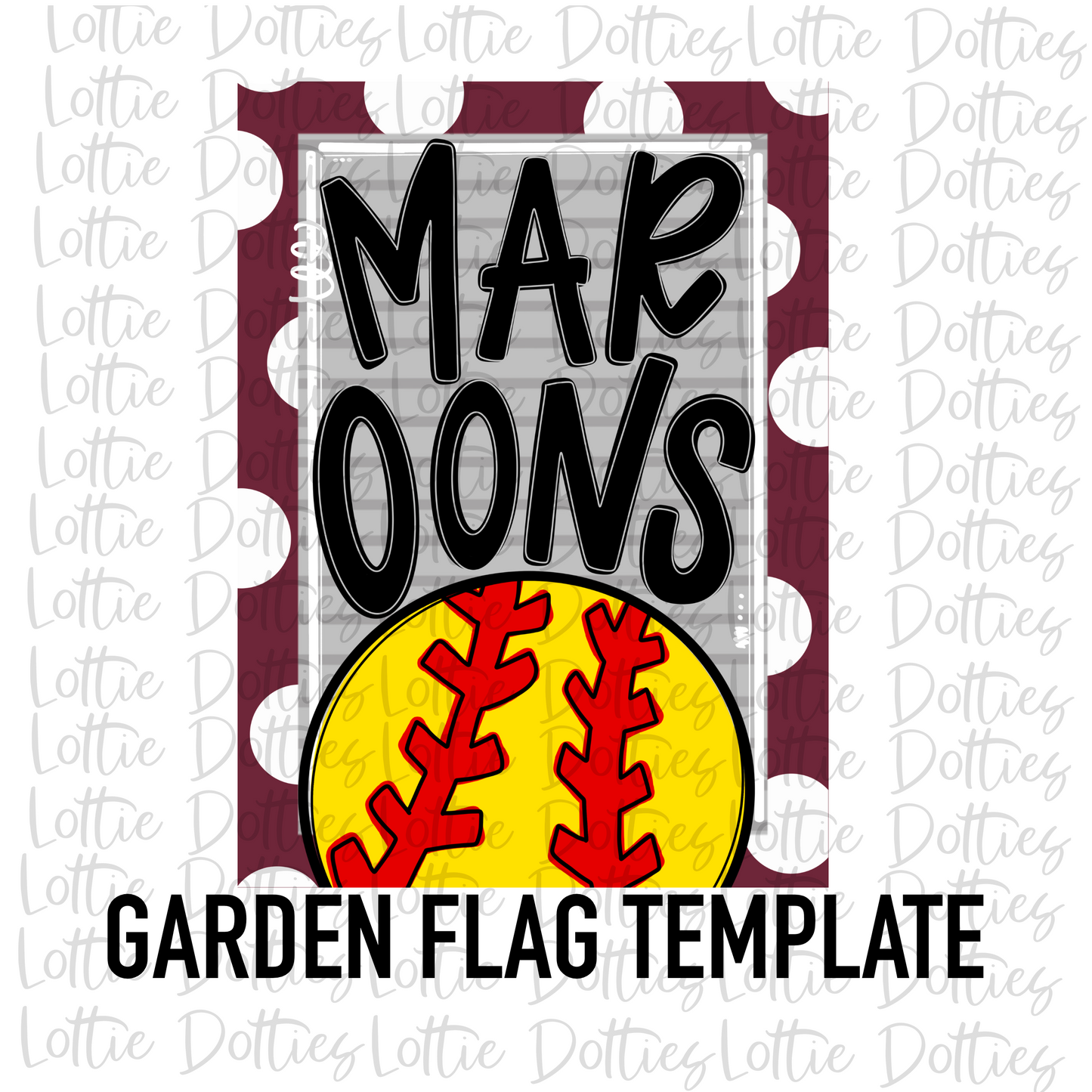 Maroon Softball Flag Png - Mascot Sublimation Design - Digitoonal Download