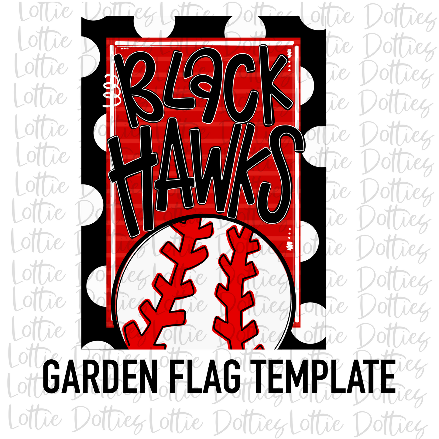 BlackHawks Flag Png - Mascot Sublimation Design - Digital Download