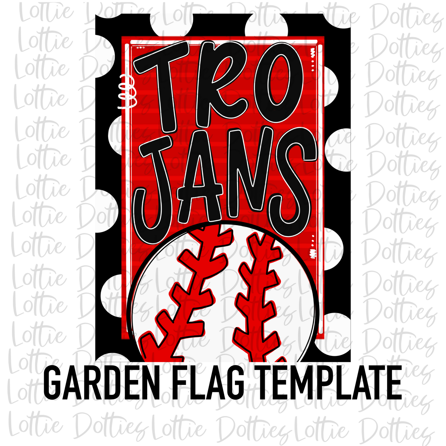 Trojans Flag PNG - Trojans Baseball Sublimation Design - Digital Download