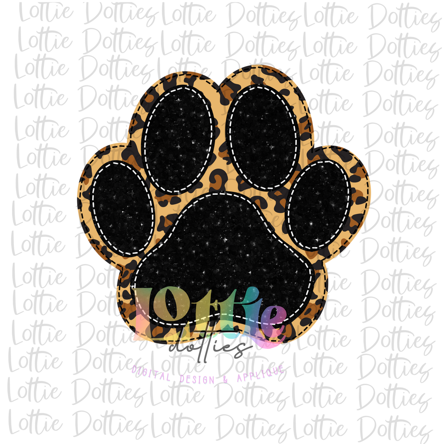 Paw Print PNG - Paw Print Sublimation - Digital Download - Black and Leopard