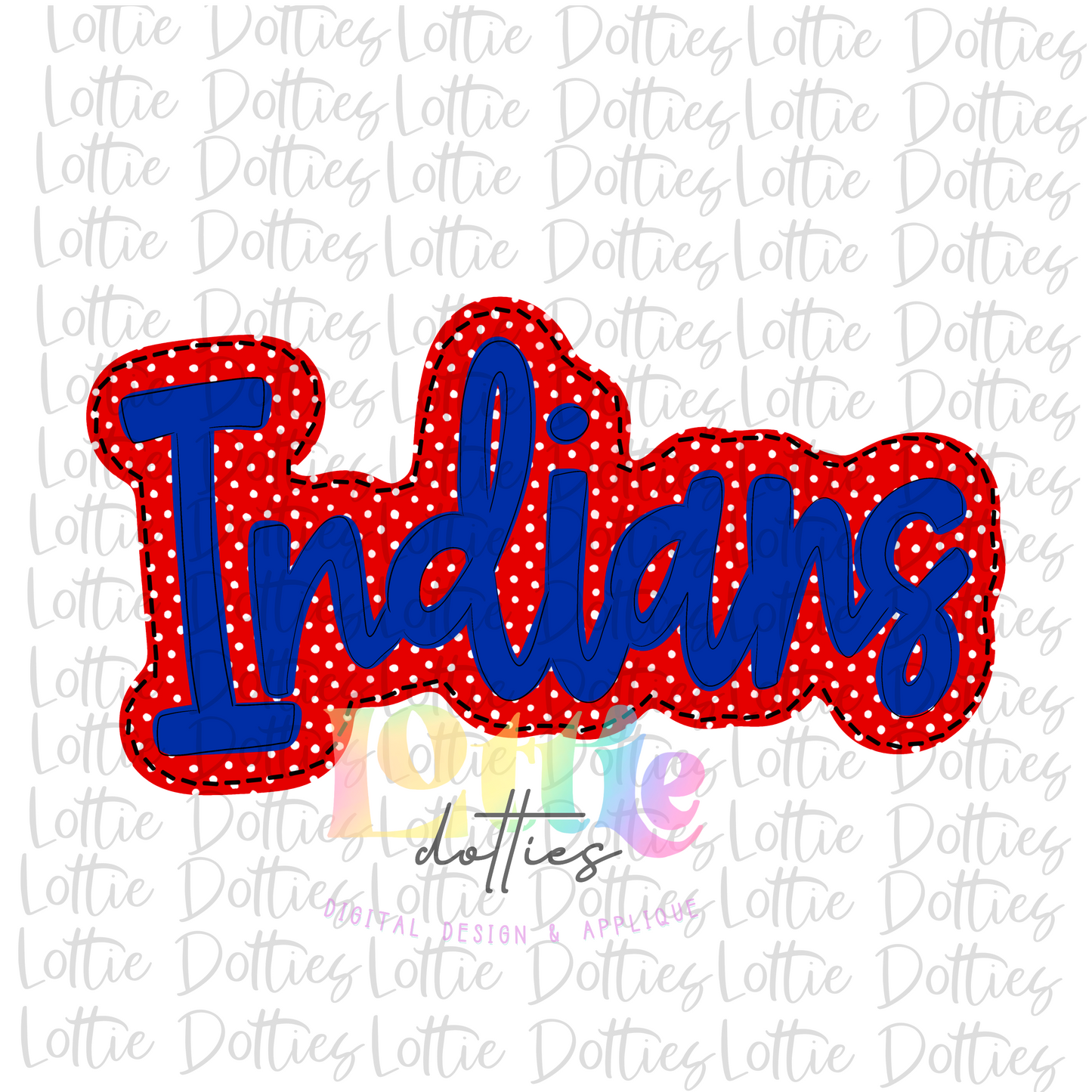 Indians PNG - Indians sublimation design - Digital Download - Red and Royal