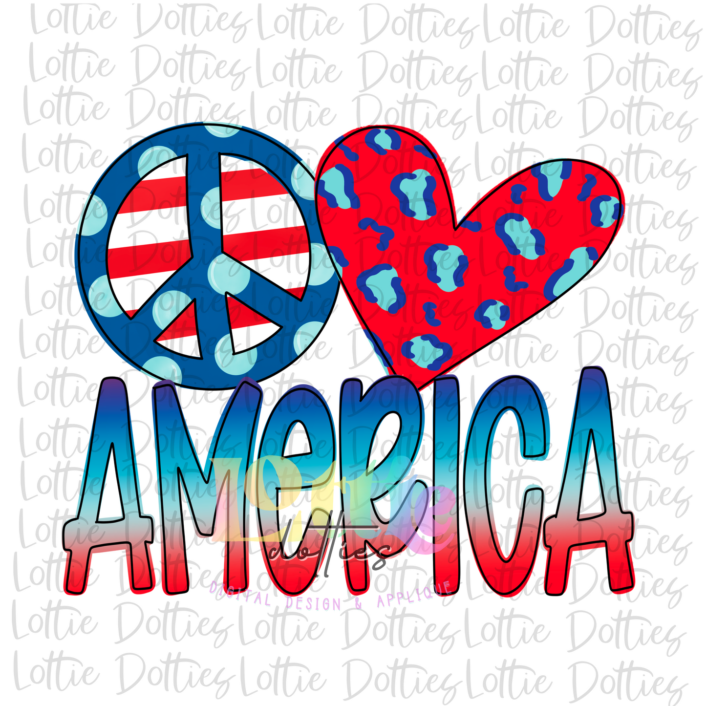 Peace Love America PNG - Red White Blue Png - Patriotic Sublimation Designs - Digital Download