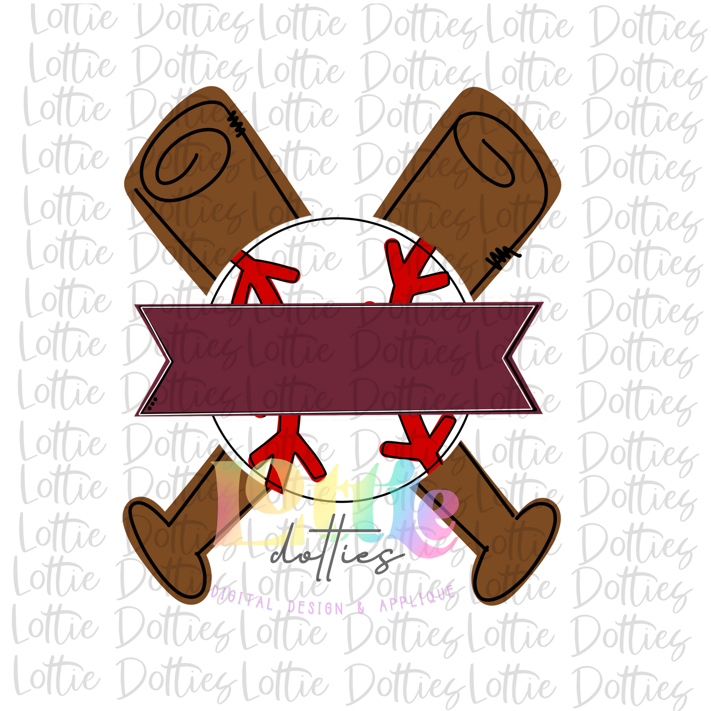 Baseball Design PNG - Baseball Maroon - Sublimation - Digital Download