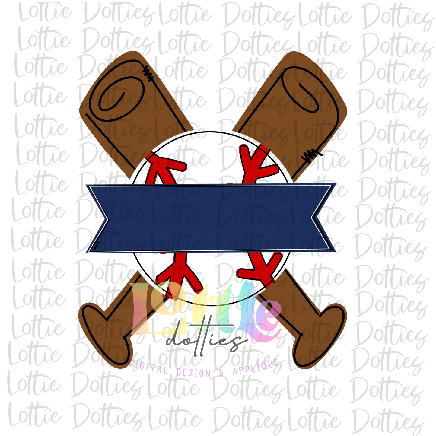 Baseball Design PNG - Baseball Navy - Sublimation - Digital Download