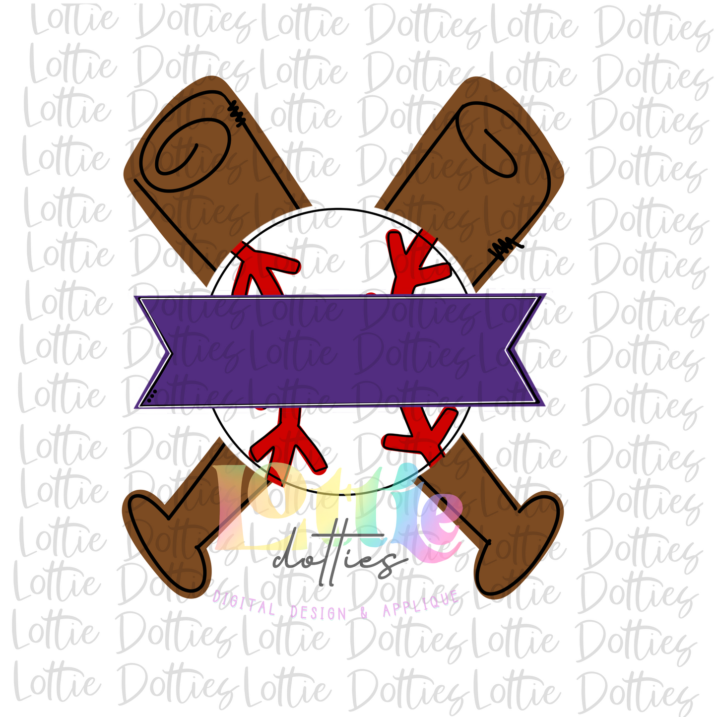 Baseball Design PNG - Baseball Purple - Sublimation - Digital Download