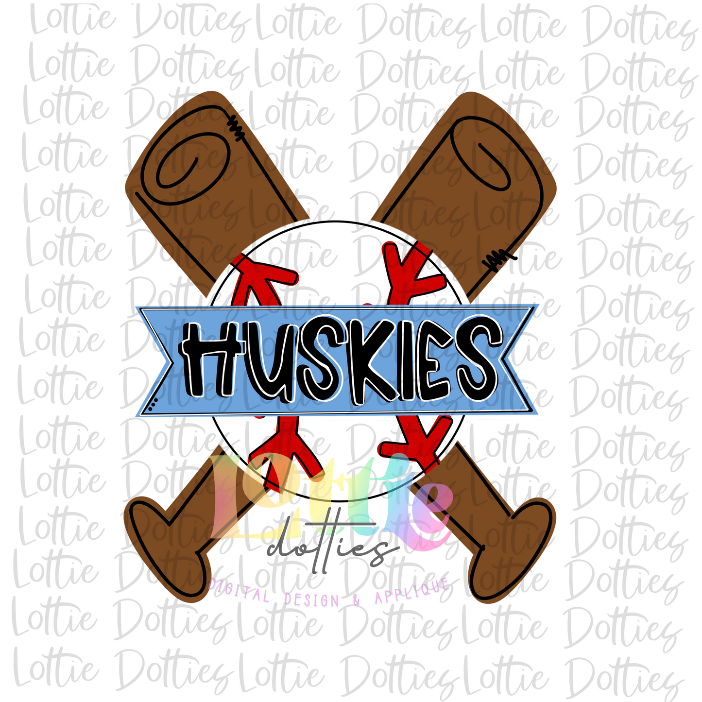 Huskies Baseball Design PNG - Baseball Sublimation - Digital Download