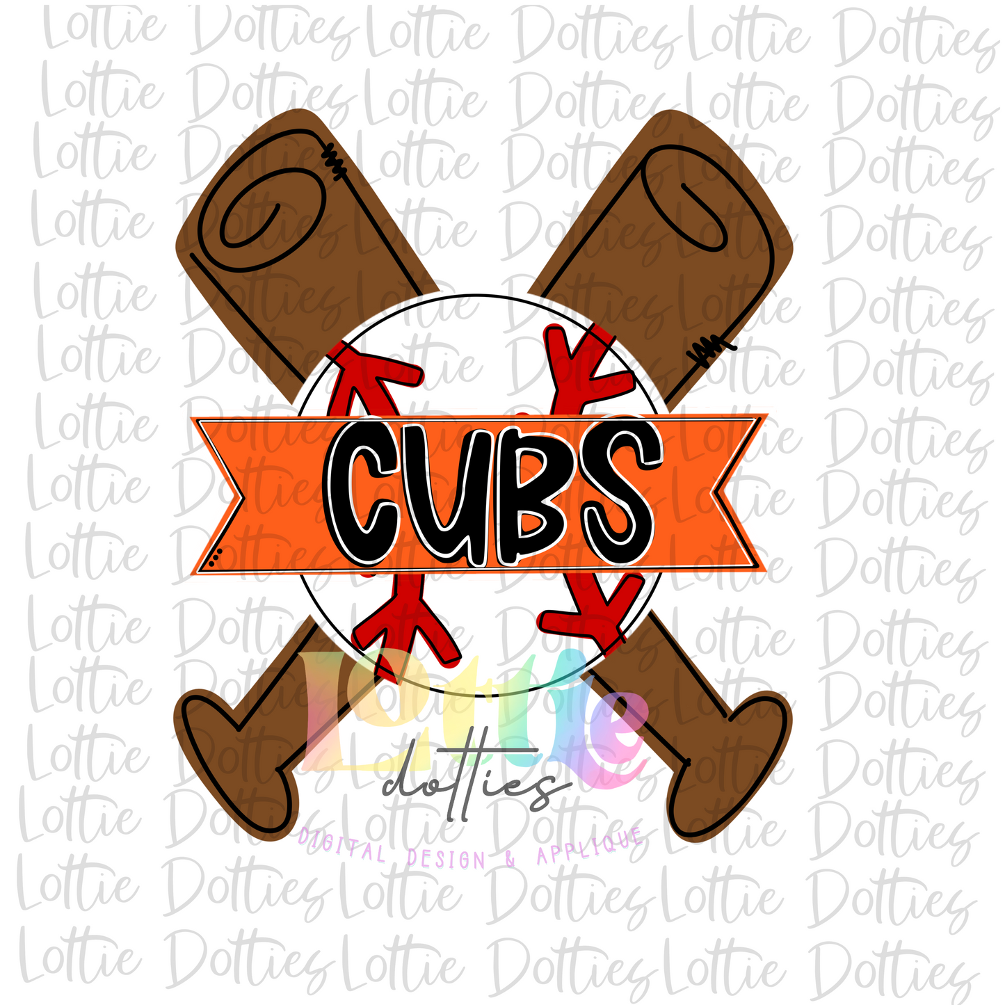 Cubs Baseball Design PNG - Baseball Sublimation - Digital Download