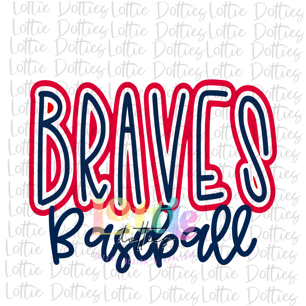 Atlanta Braves Polka Dot Hand Drawn Sublimation Design