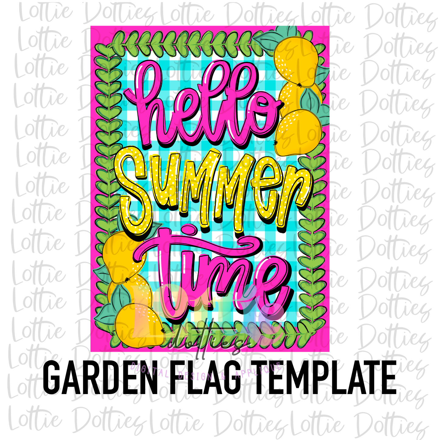 Hello Summer Time Png - Lemon Flag Sublimation - Digital Download -