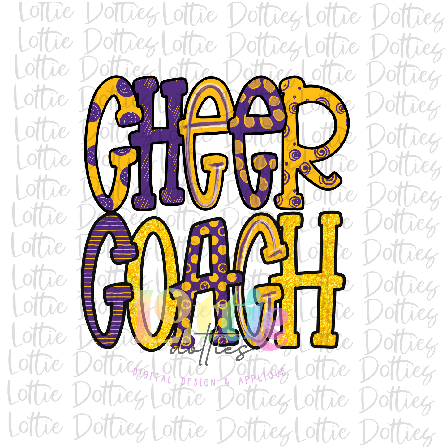 Cheer Coach Png - Cheer Sublimation File - Purple and Gold - Instant download - Digital Download