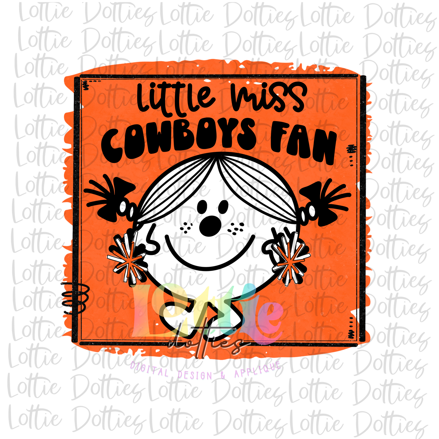 Little Miss Cowboys Fan PNG - Cowboys Sublimation - Digital Download