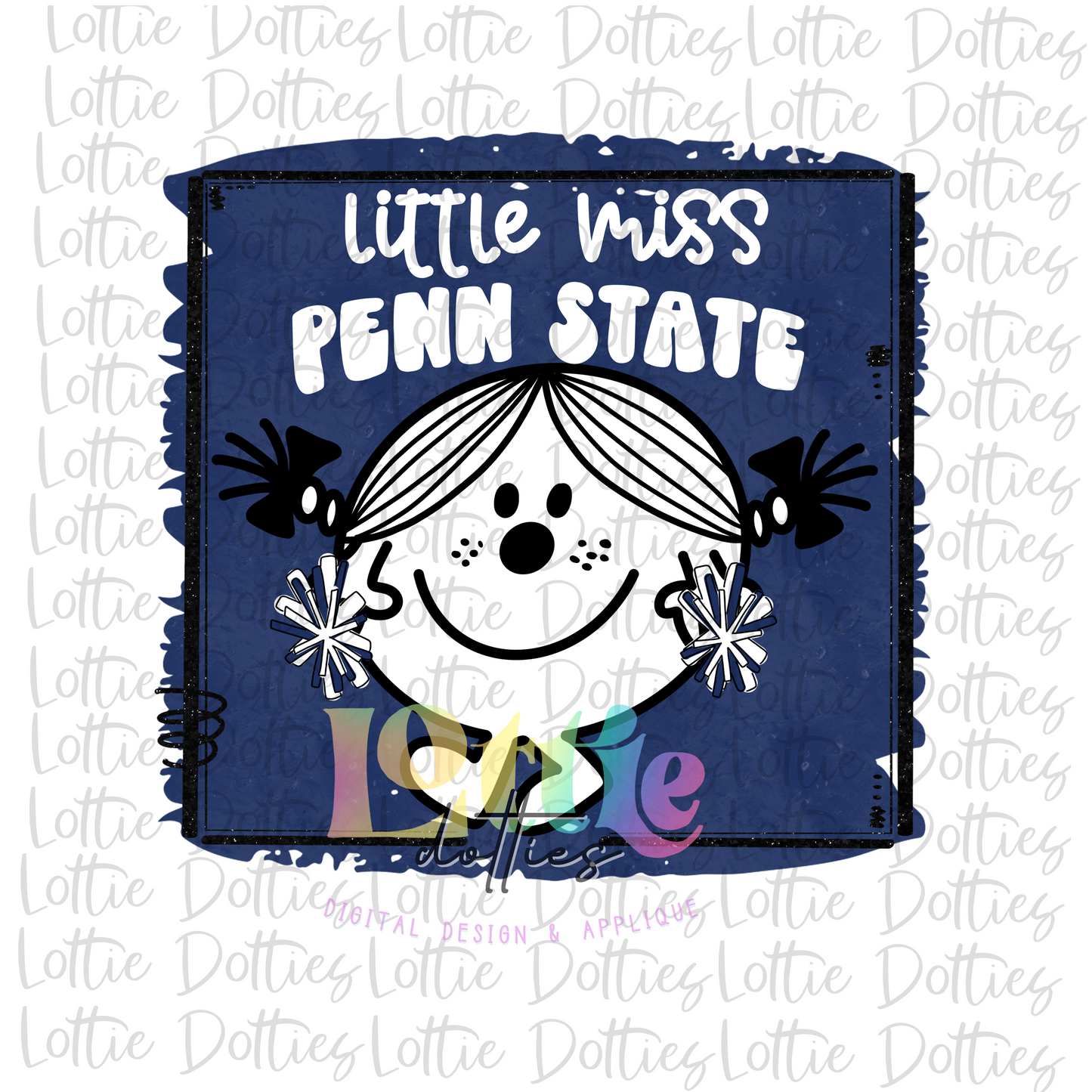 Little Miss Penn State PNG - Penn State Sublimation - Digital Download