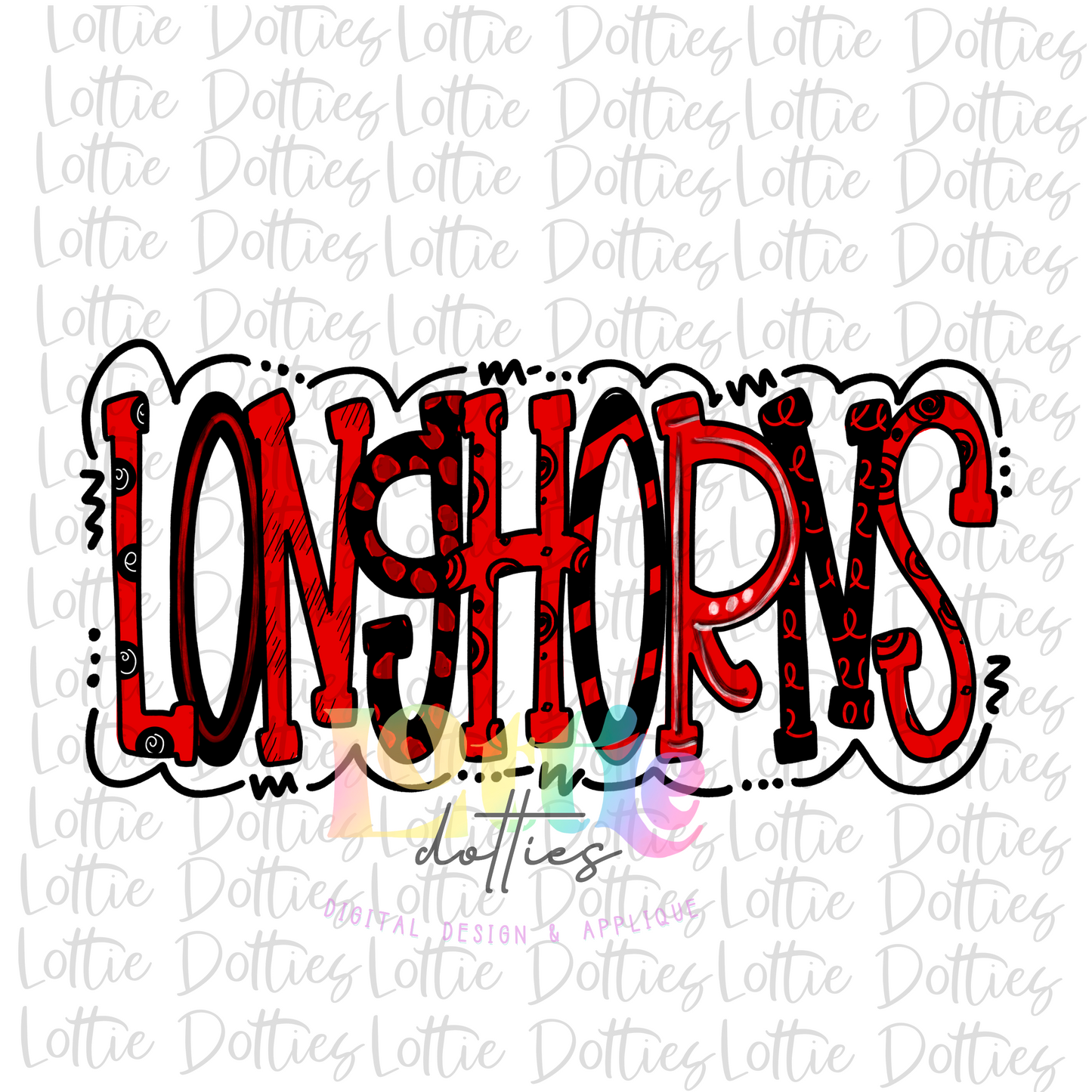 Longhorns Png - Sublimation Design - Longhorns Sublimation- Digital Download - Red and Black