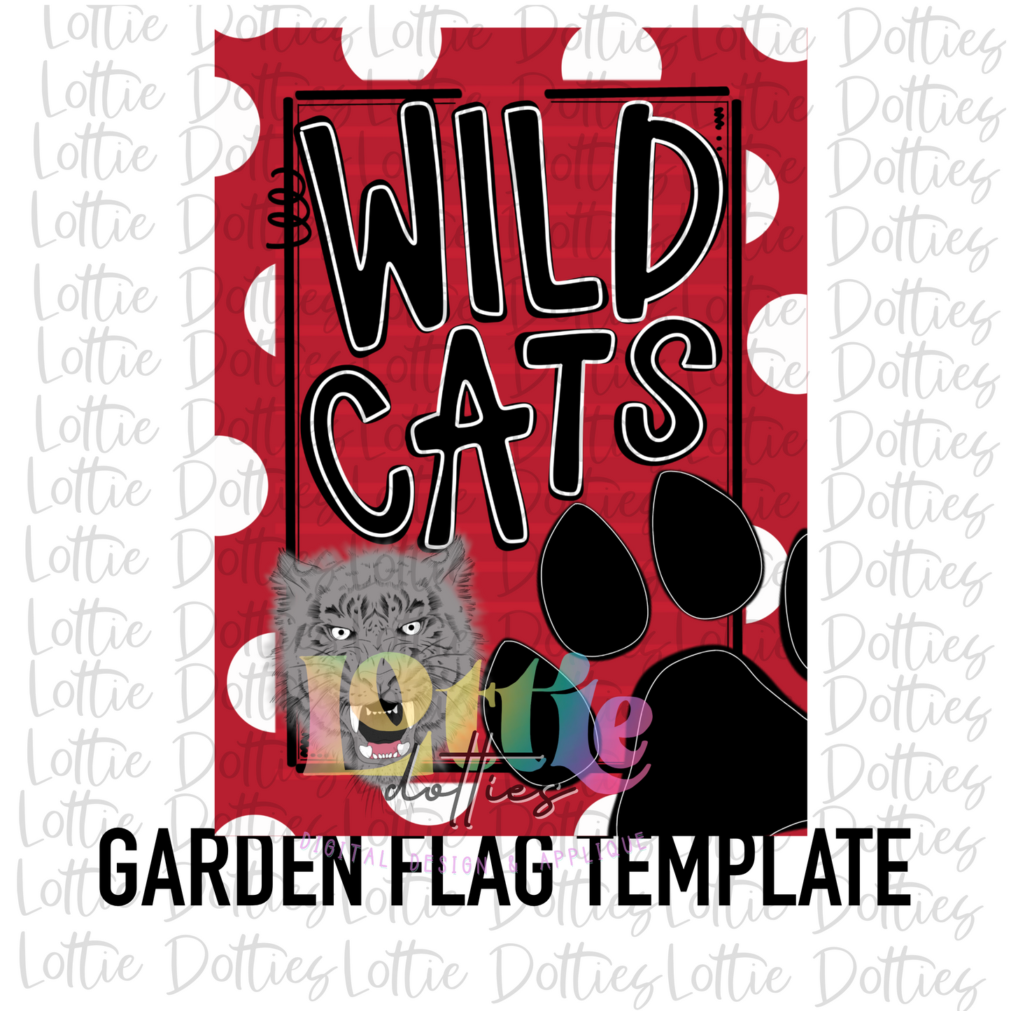 Wildcats Flag PNG - Wildcats - sublimation design - Digital Download
