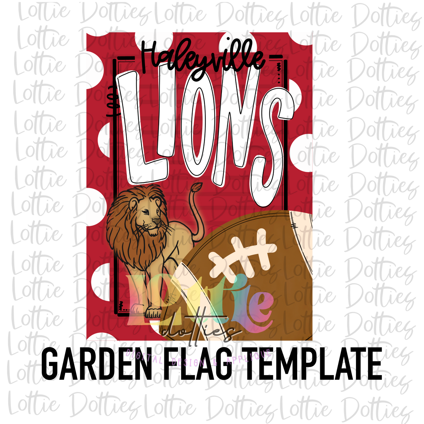 Haleyville Lions Flag PNG - Lions - Sublimation Design - Digital Download - Cardinal