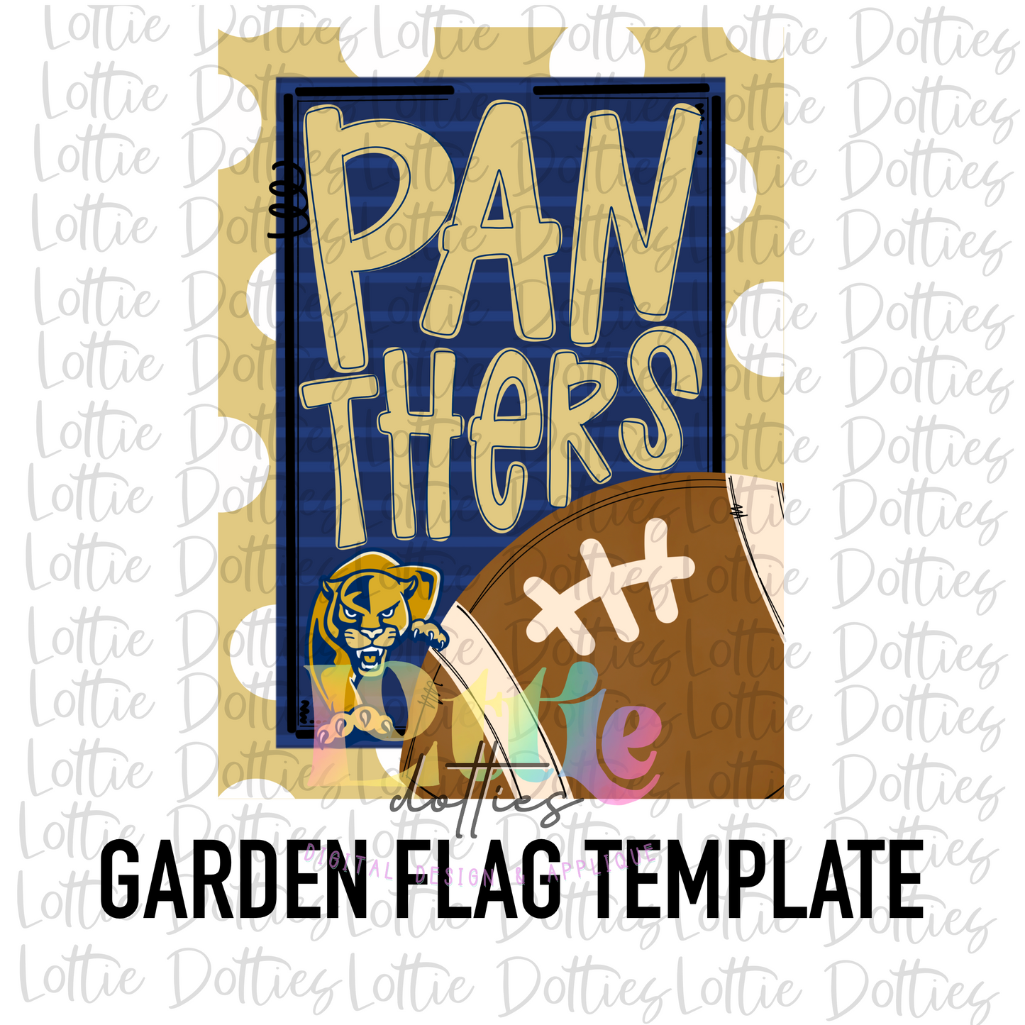 Panthers Flag PNG - Panthers Sublimation - Digital Download - Navy and Vegas Gold