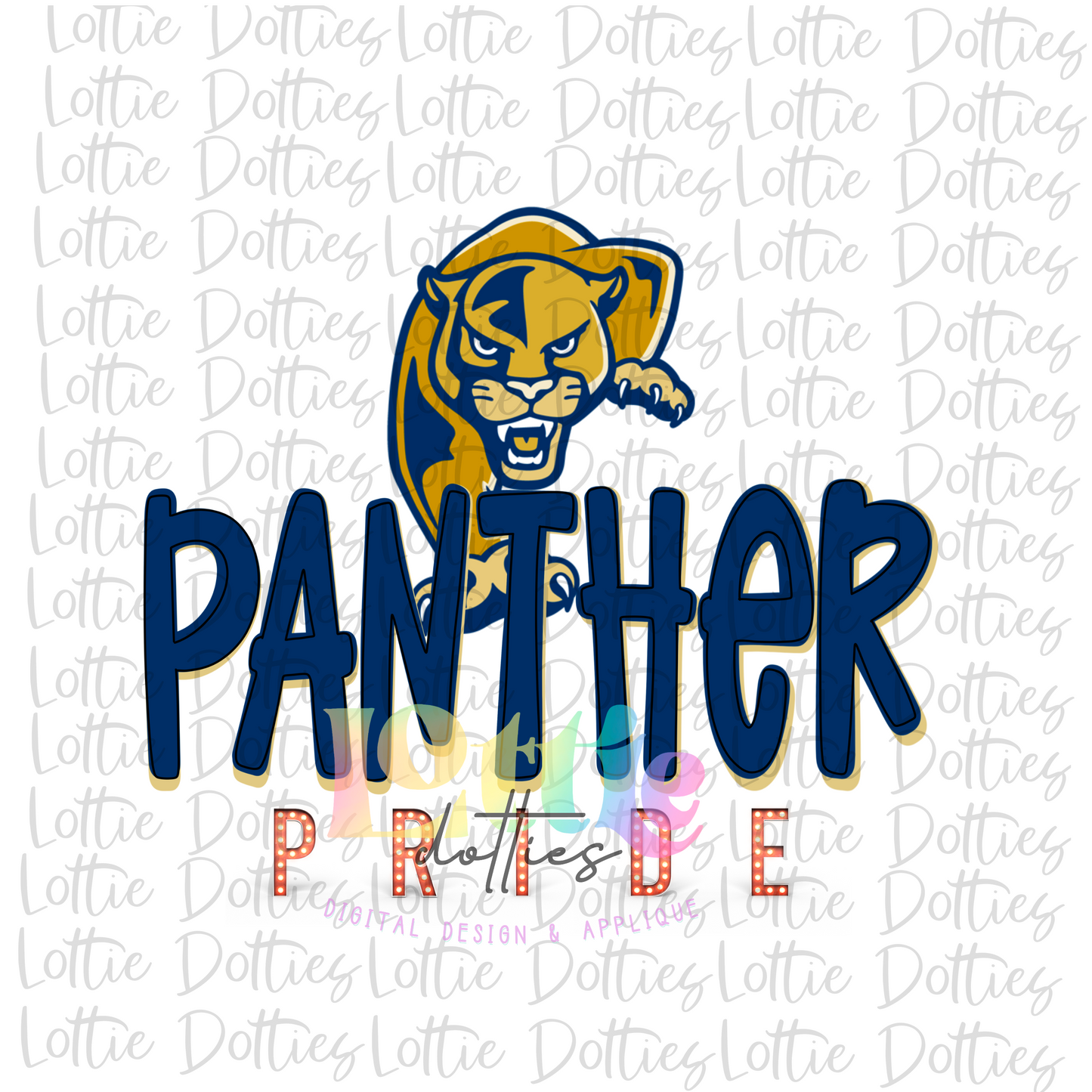 Panthers Pride PNG - Panthers Sublimation - Digital Download - Navy and Vegas Gold
