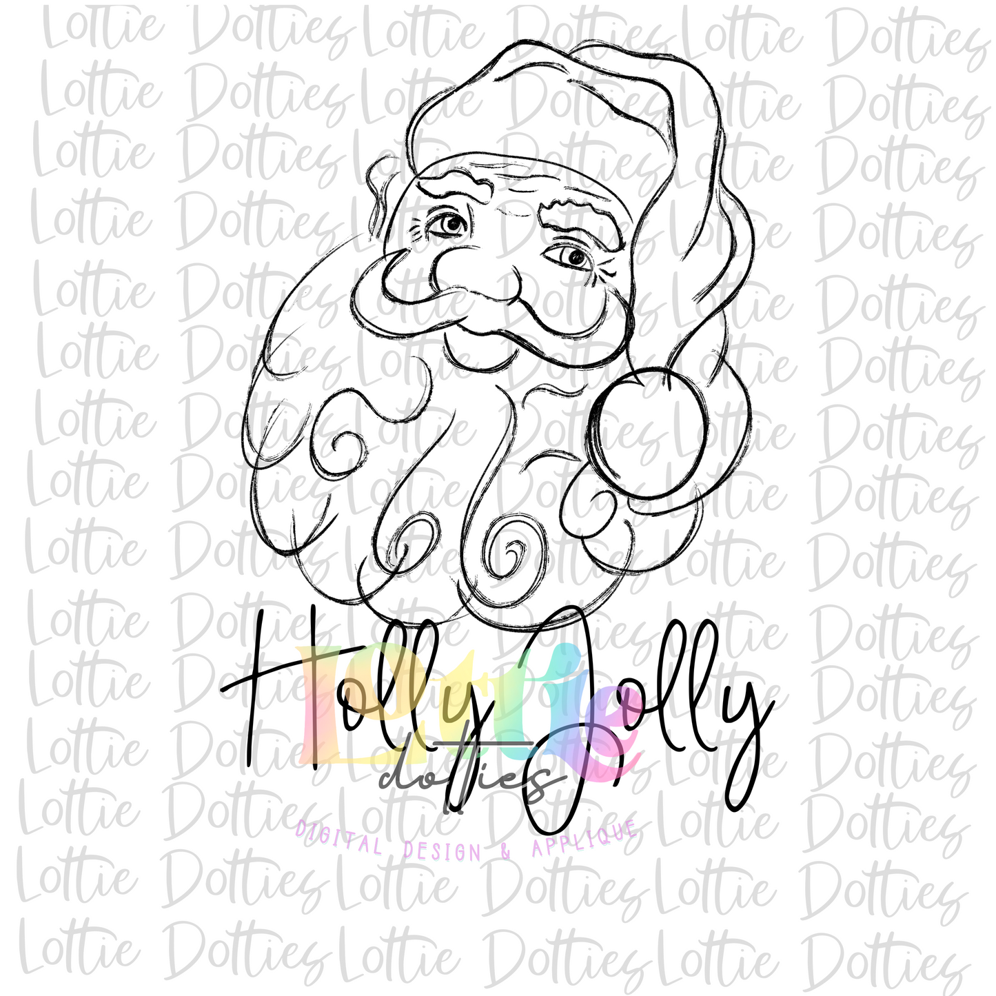 Holly Jolly Santa Png - Holly Jolly - Christmas Sublimation Design - Digital Download