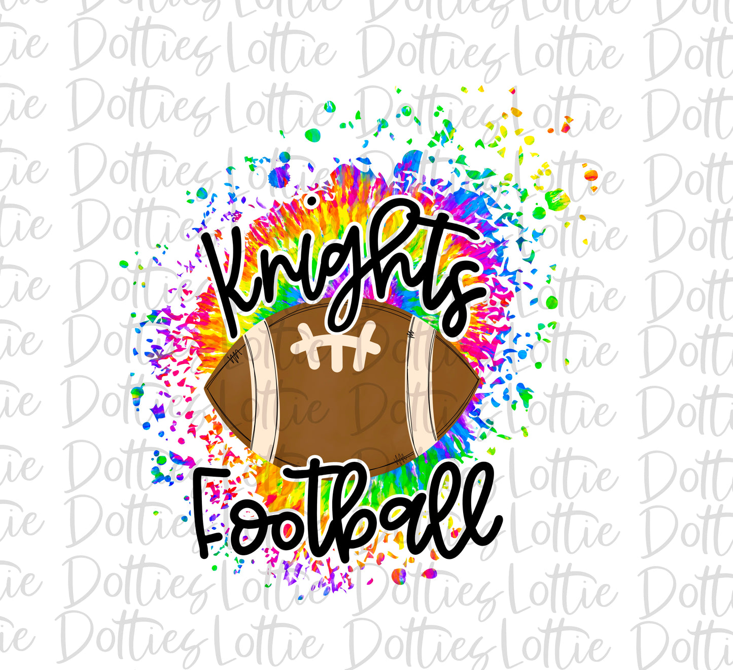 Tie Dye Knights Football - PNG - Football - Sublimation - Digital Download