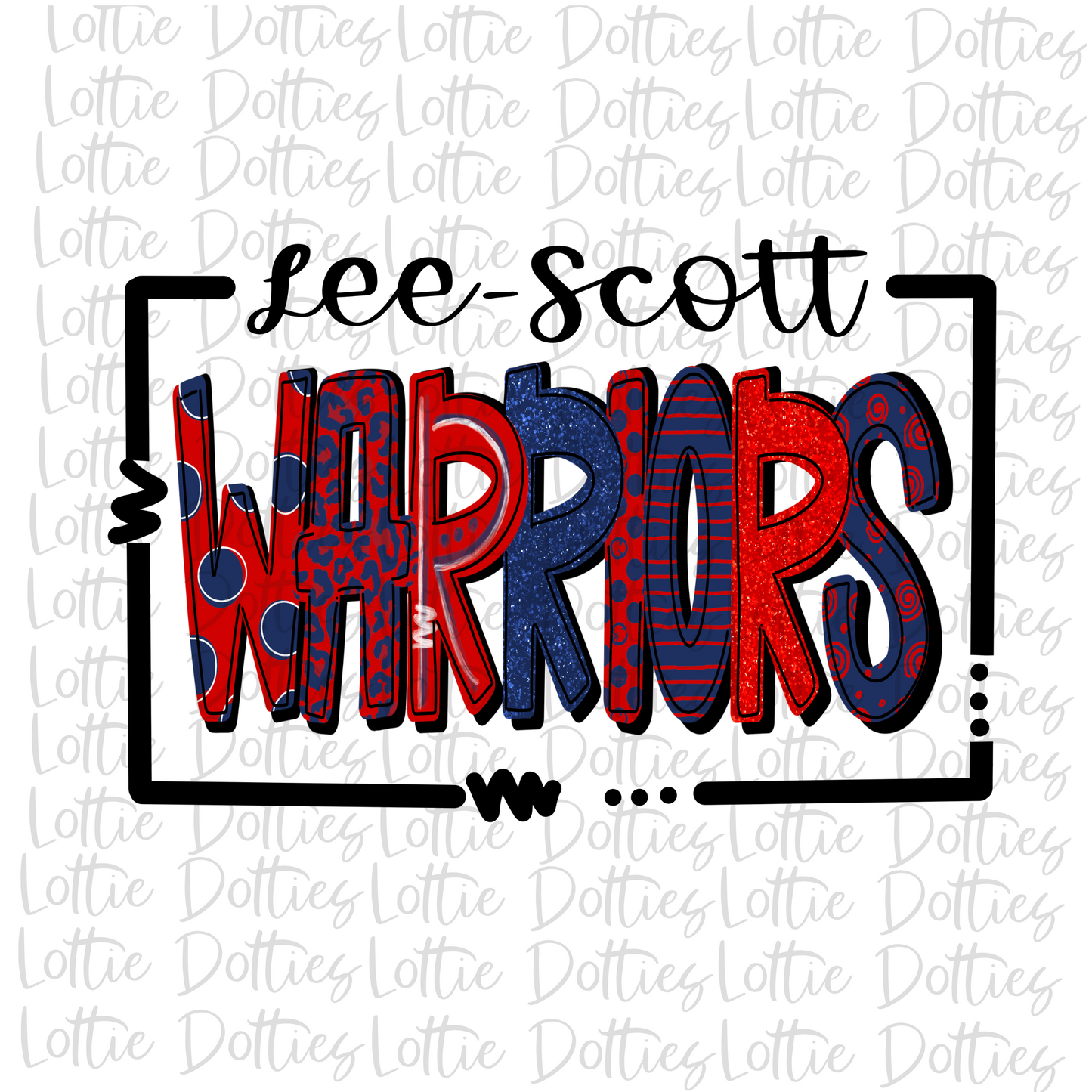 Warriors Png - Lee - Scott Warriors - Mascot Sublimation Design - Digital Download
