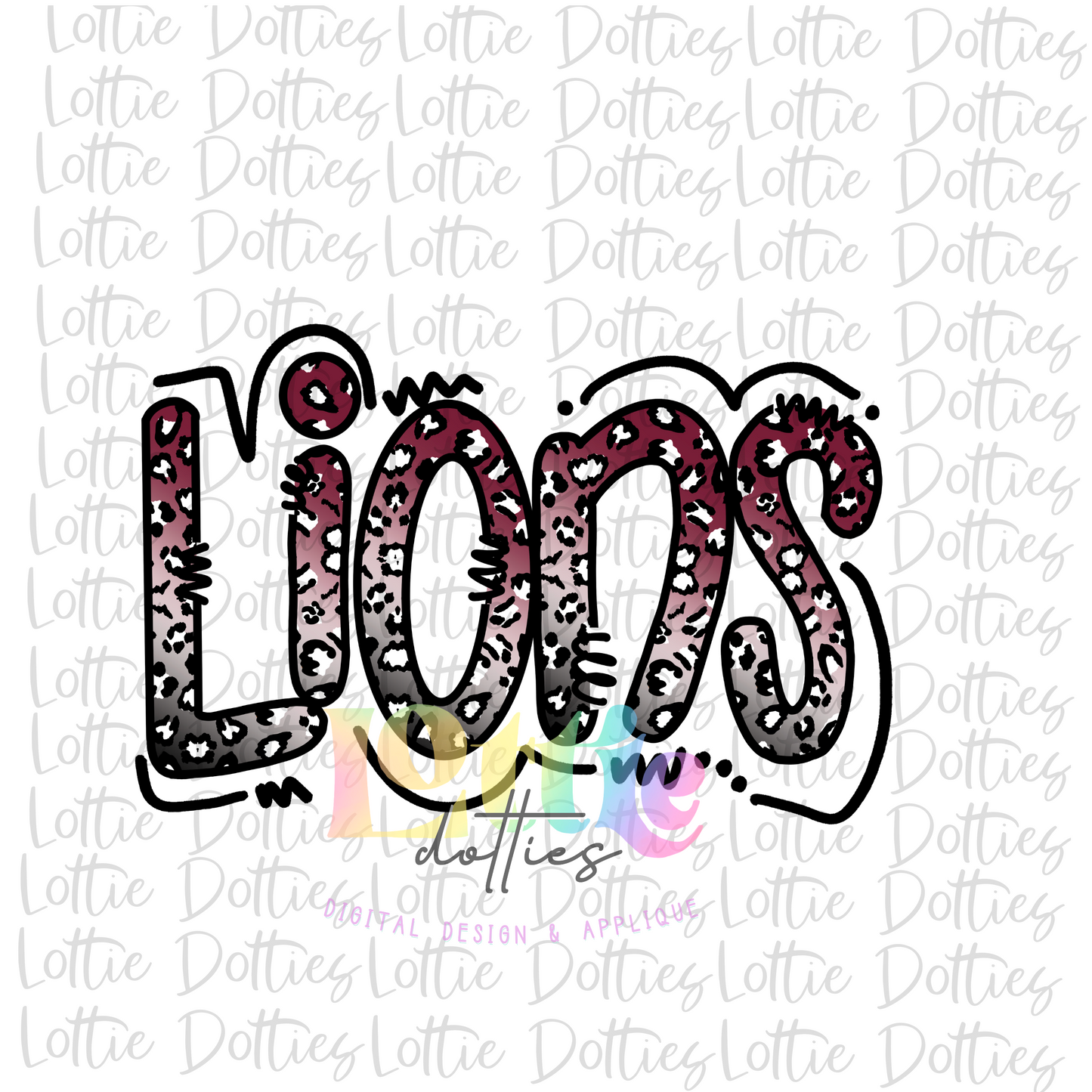 Lions PNG - Lions - Sublimation Design - Digital Download - Maroon and Black ombre