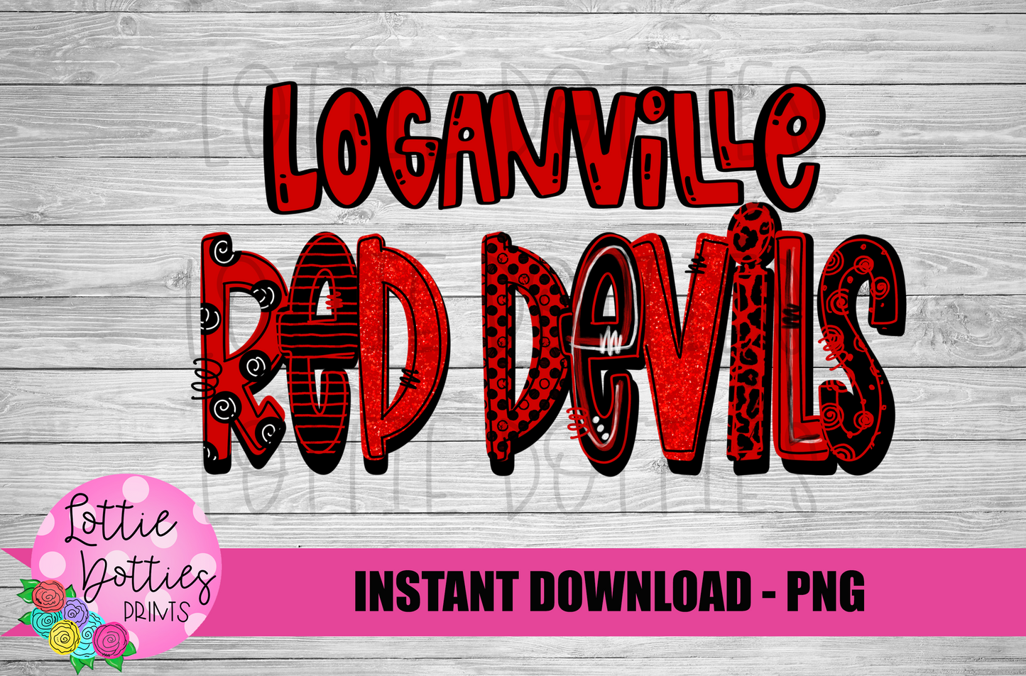 Loganville Red Devils Png - Devils Sublimation Design - Digital Download