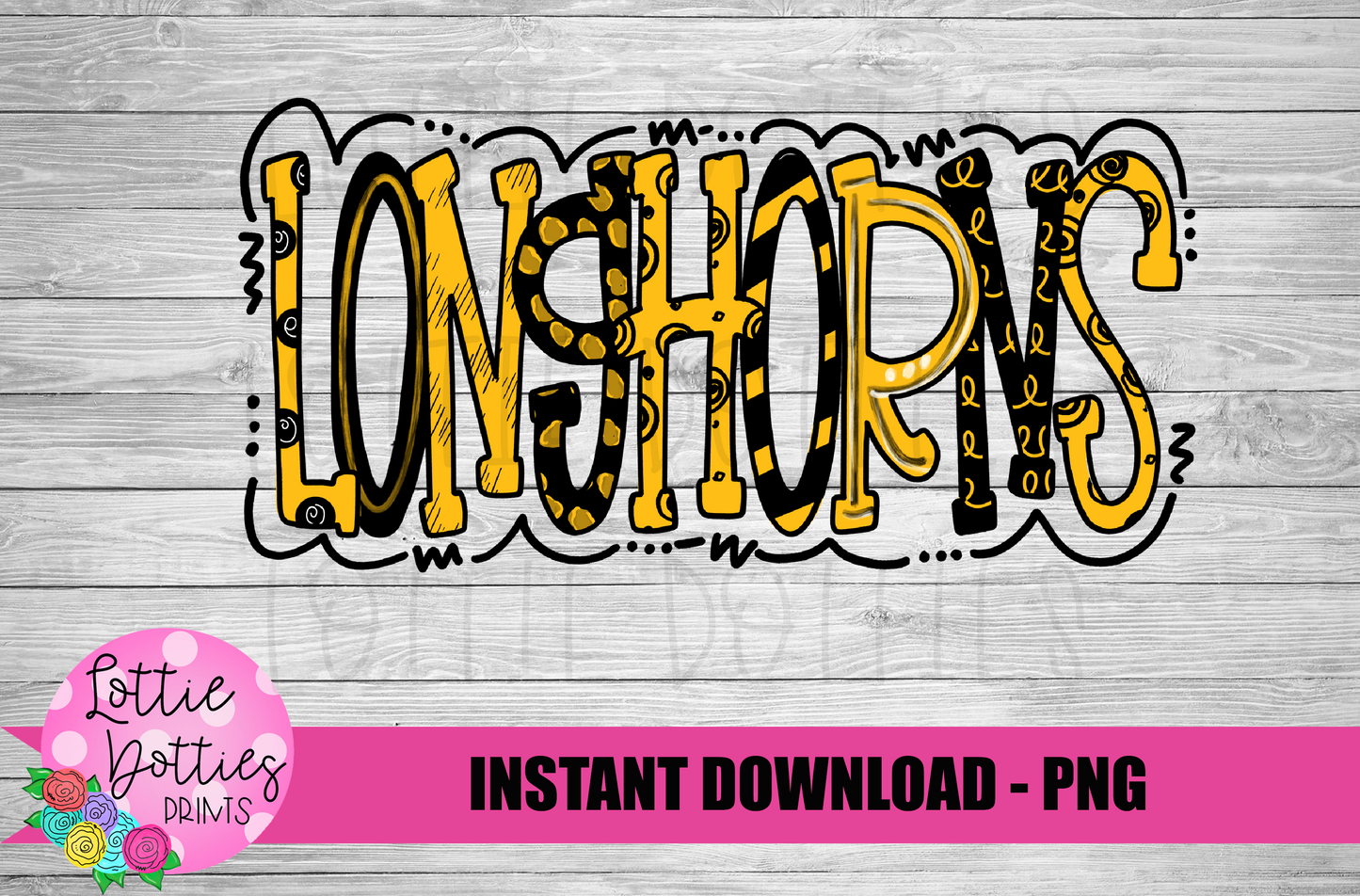 Longhorns Png - Sublimation Design - Longhorns Sublimation- Digital Download - Black and Gold