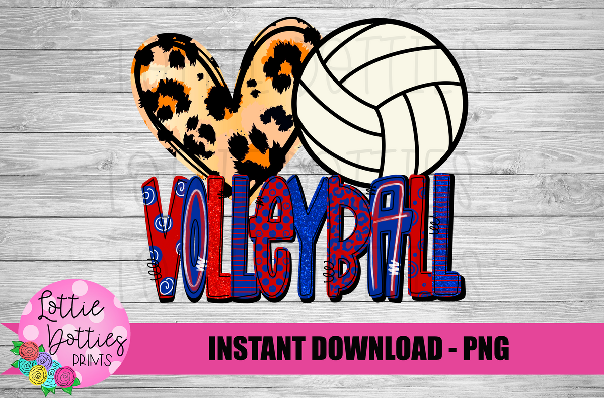 Love Volleyball PNG - Volleyball Png - Digital Download