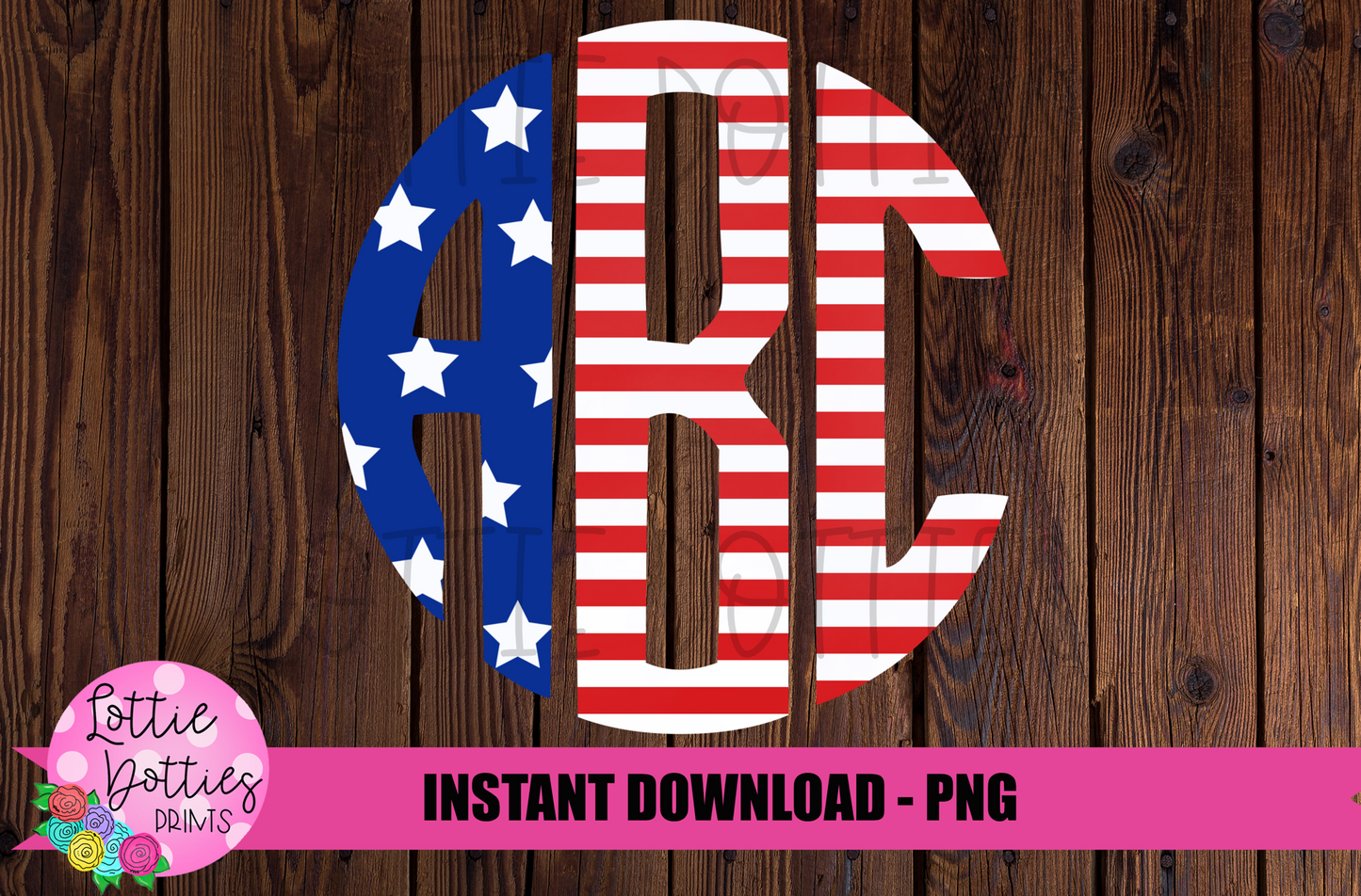 Monogram Stars and Stripes Alphabet - Alpha Pack - Alphabet Clipart - Instant Download - Patriotic