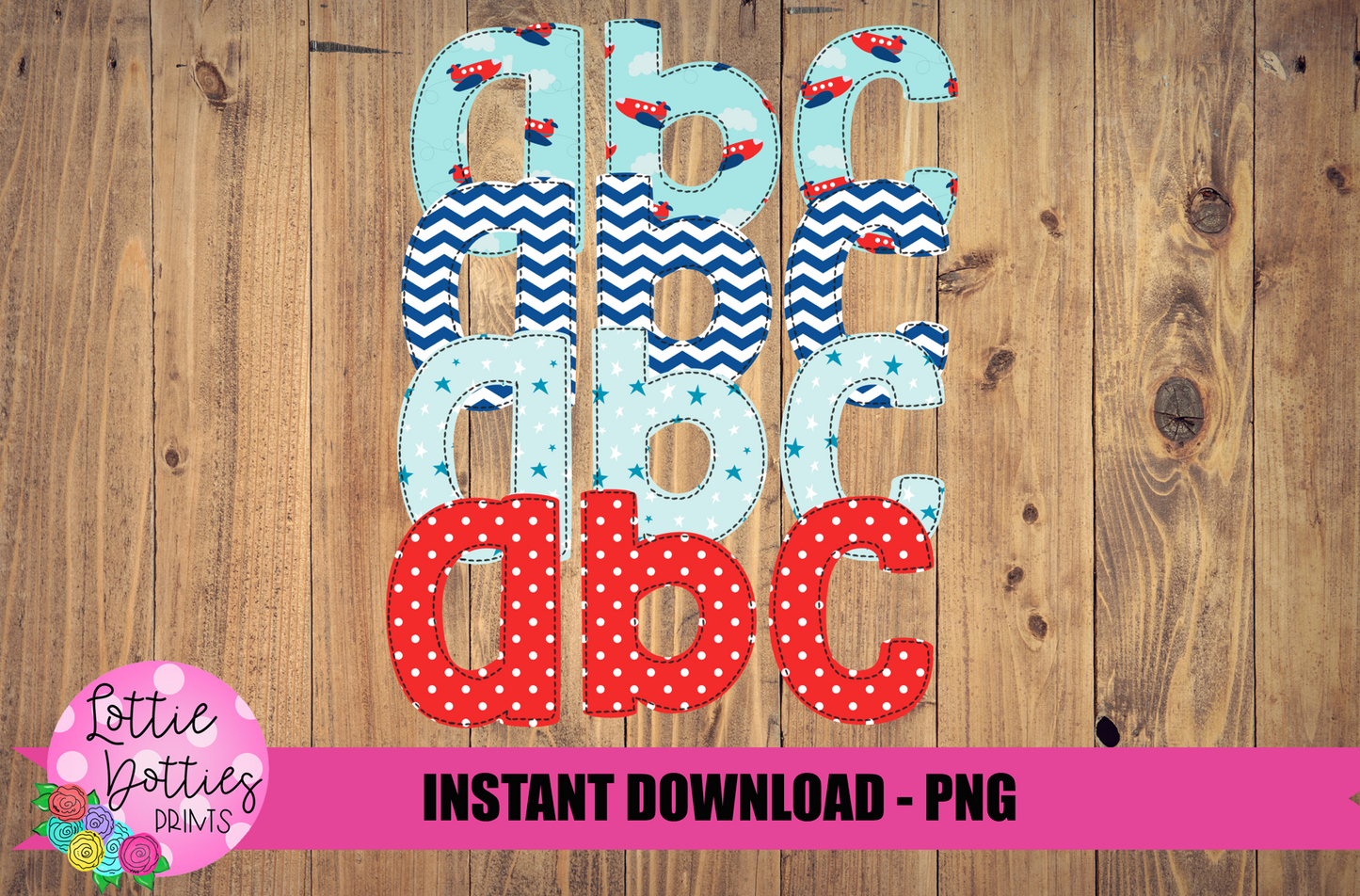 Airplane Faux Applique Alphabet - Alpha Pack - Alphabet Clipart - Instant Download - Boy Alpha Pack