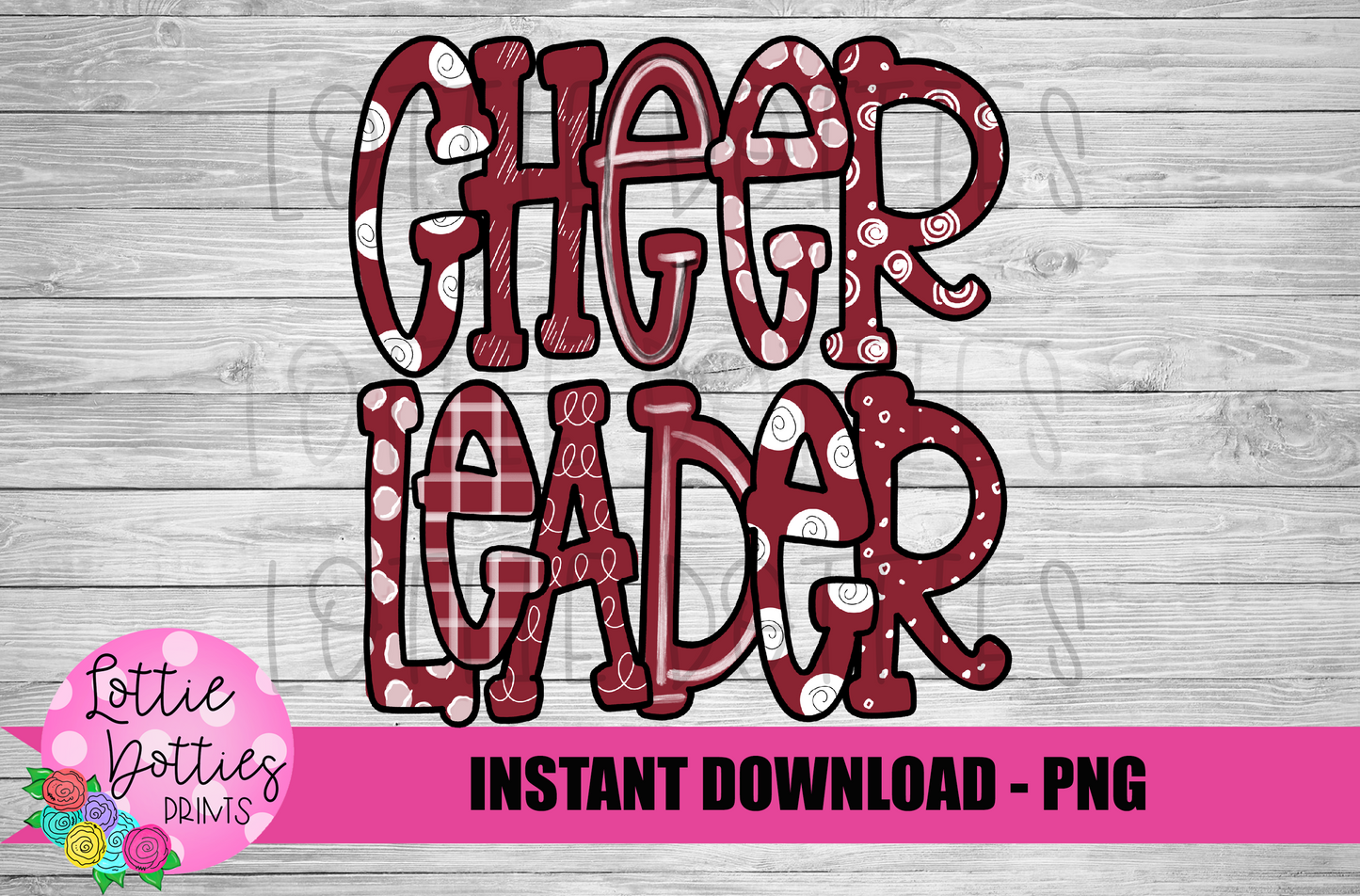 Cheerleader Png - Cheerleader Sublimation File- Maroon and White Instant download - Digital Download