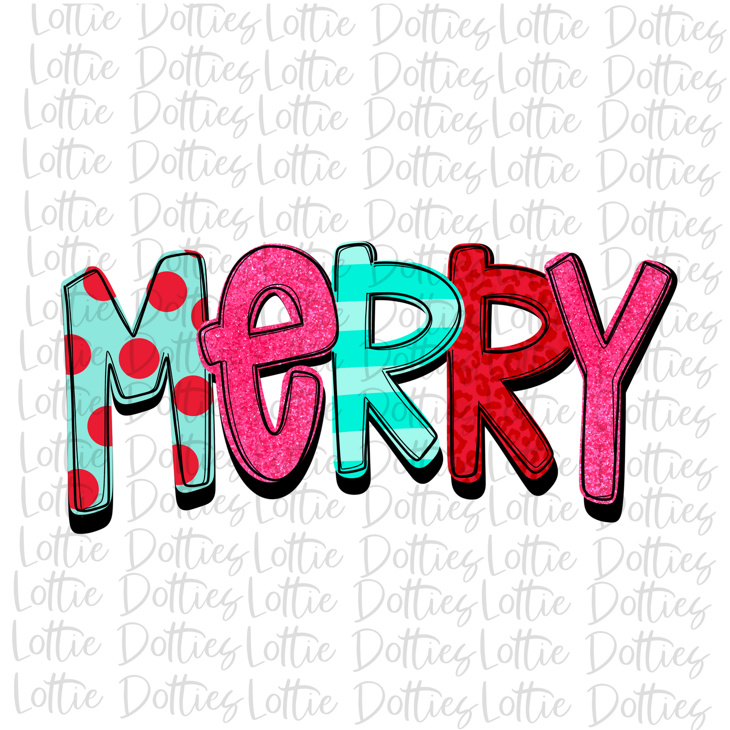 Merry Whimsical Png - Christmas Sublimation Design- Digital Download