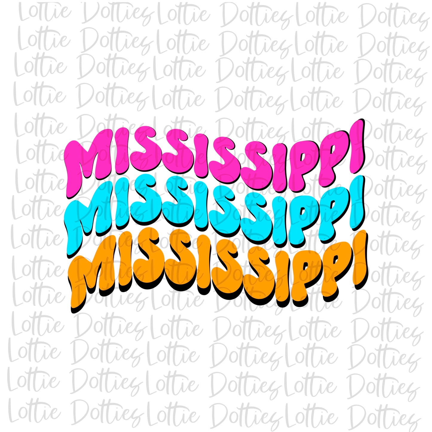 Mississippi Wave - Png - Mississippi Colorful Wave -  Sublimation Design - Digital Download