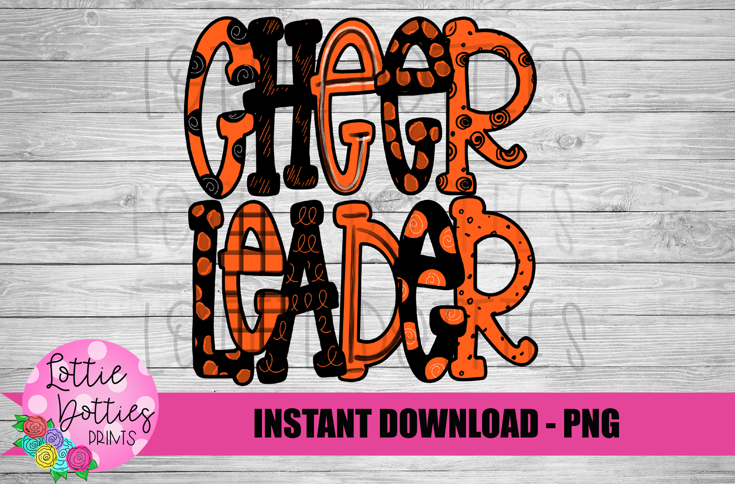 Cheerleader Png - Cheerleader Sublimation File- Orange and Black Instant download - Digital Download