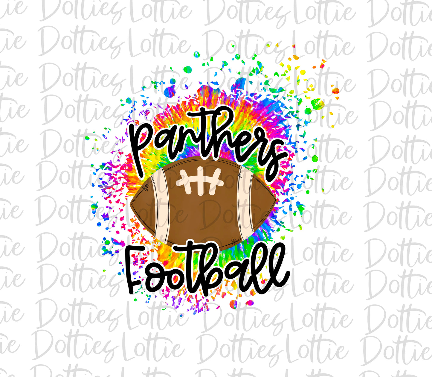 Tie Dye Panthers Football - PNG - Football - Sublimation - Digital Download