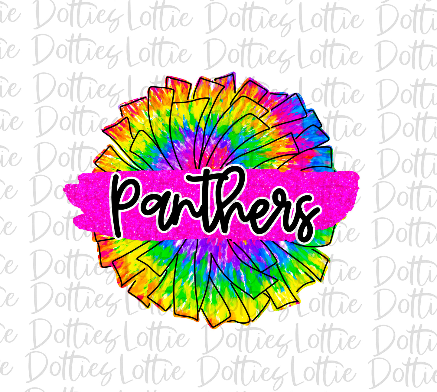Panthers Pom Png - Cheer Sublimation File - Instant download - Digital Download