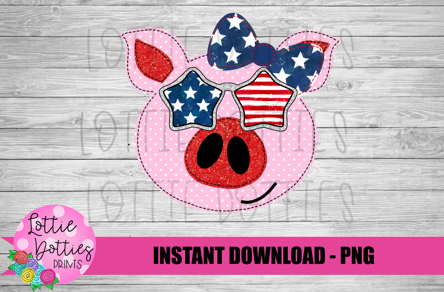 Patriotic Pig - PNG - Patriotic Pig - Sublimation - Digital Download