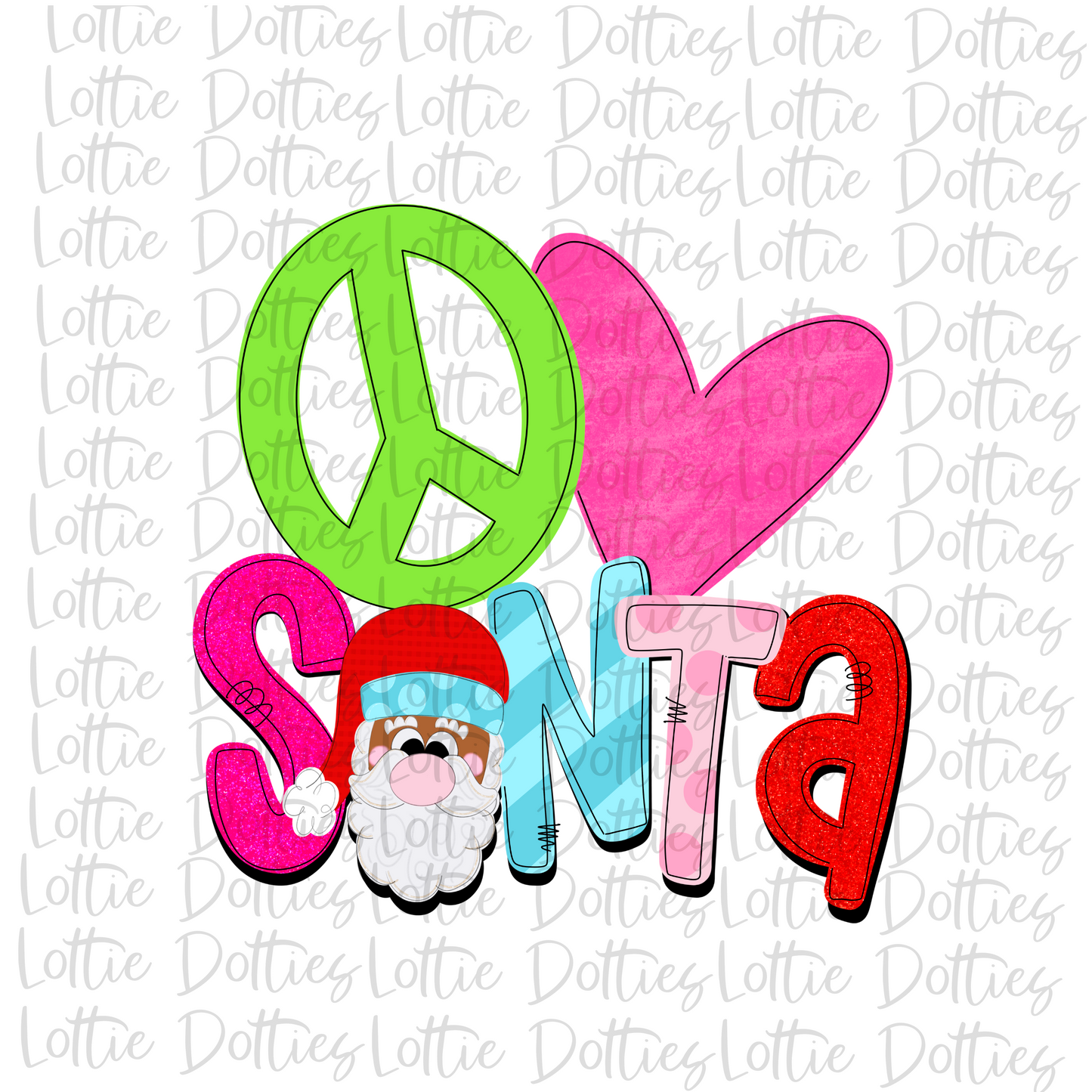 Peace Love Santa Png - Santa Sublimation - Christmas Sublimation- Digital Download