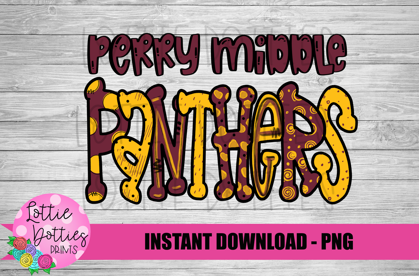 Perry Middle Panthers PNG - Panthers Sublimation - Digital Download