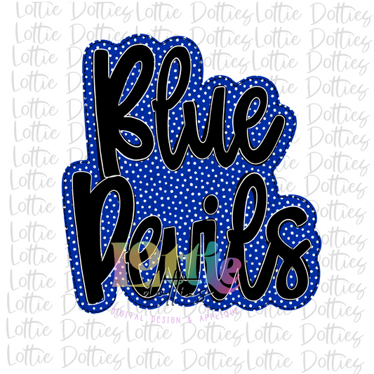 Blue Devils Png - Blue Devils Sublimation Design - Digital Download - Blue and Black